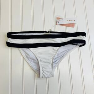 NWT Black White PILYQ  Bikini Bottom Sz Small